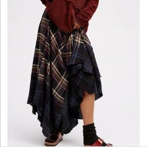 dipped in dreams plaid maxi skirt